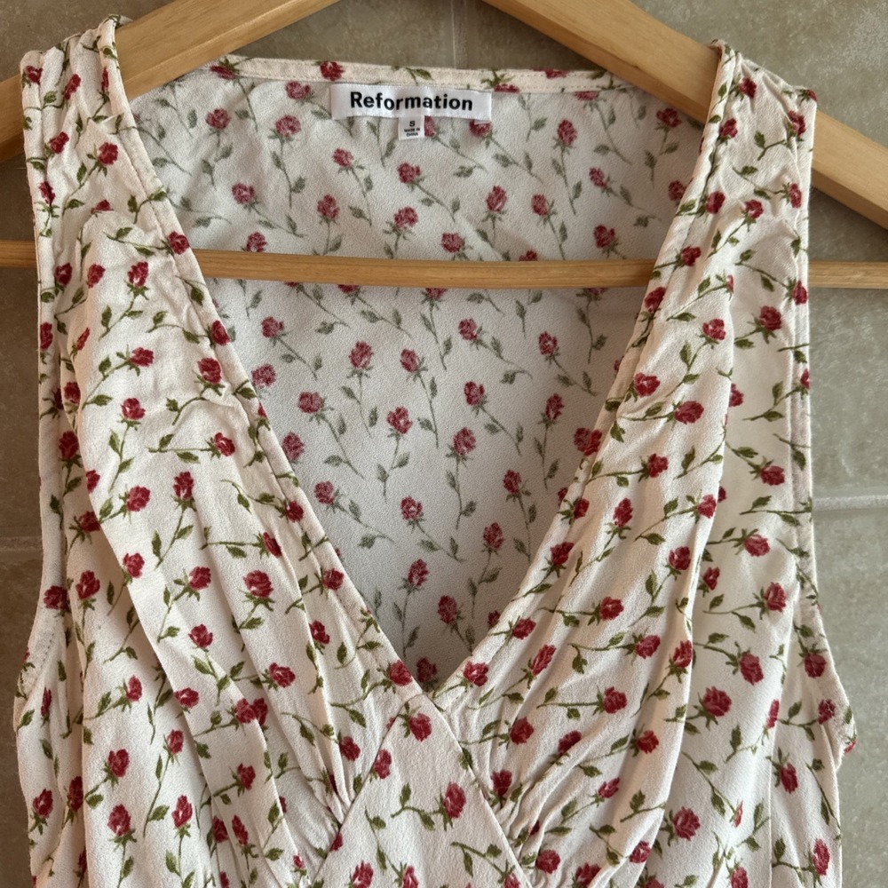 Reformation Calix Ivory Madison Floral Mini Dress Size Small Fairy Coquette Grad - Picture 4 of 16
